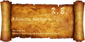 Kálóczy Barbara névjegykártya