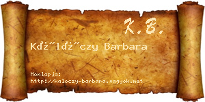 Kálóczy Barbara névjegykártya