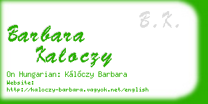barbara kaloczy business card