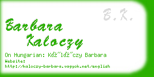 barbara kaloczy business card